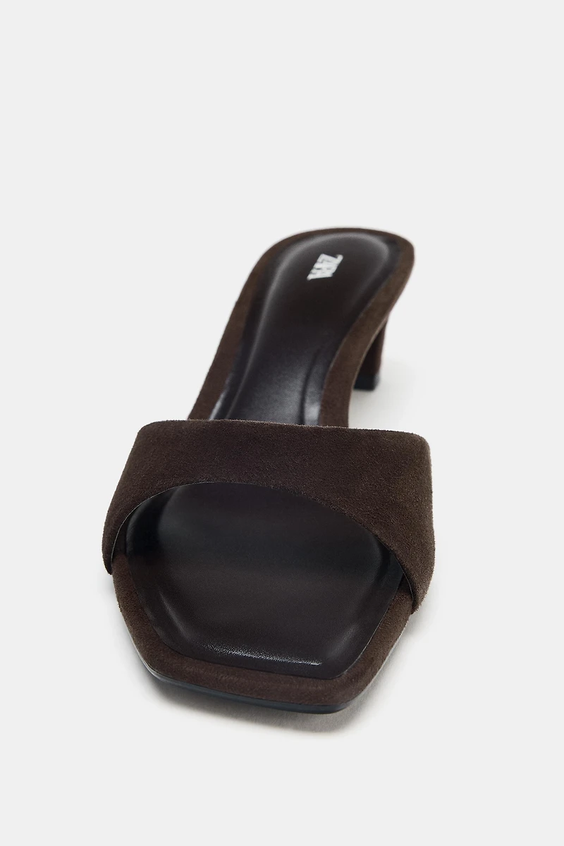 SUEDE HEELED SANDALS