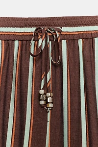 PANTALON LARGE À RAYURES
