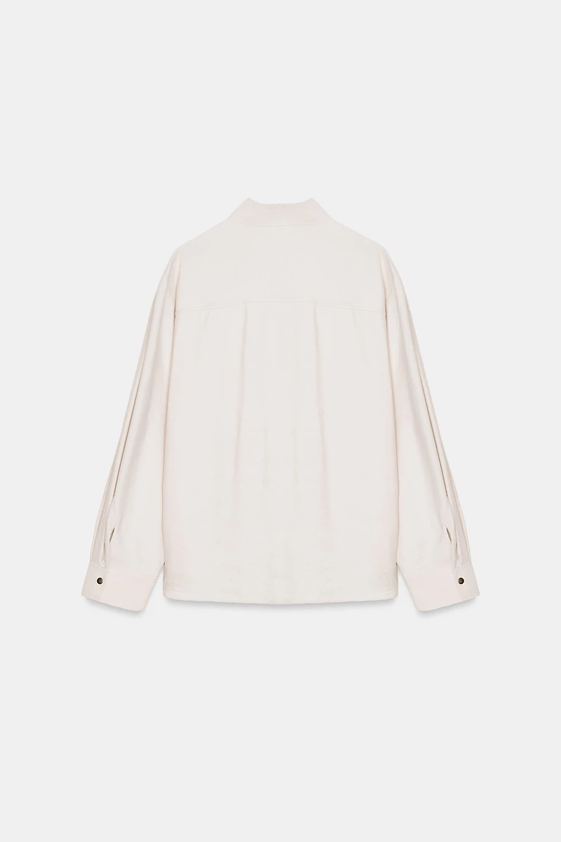 FLOWY HIGH COLLAR SHIRT
