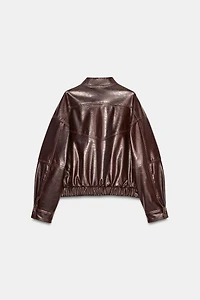 FAUX LEATHER BOMBER JACKET