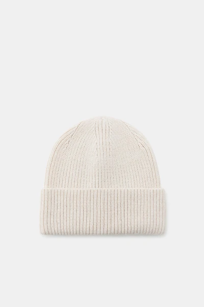 RIBBED KNIT BEANIE HAT