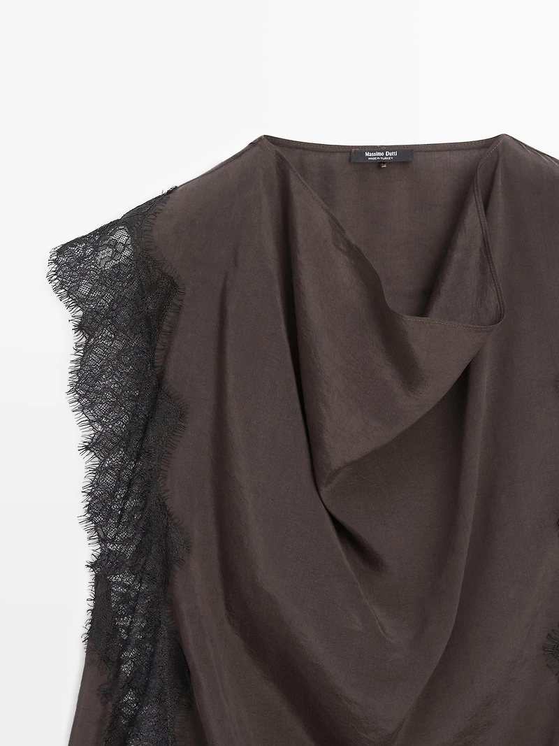 Top nuisette à dentelle