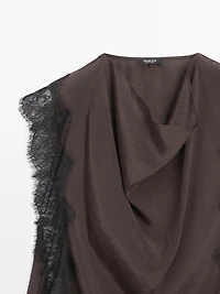 Top nuisette à dentelle