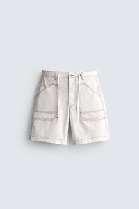 CONTRAST STITCH RELAXED FIT SHORTS