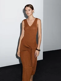 Long knit crossover dress