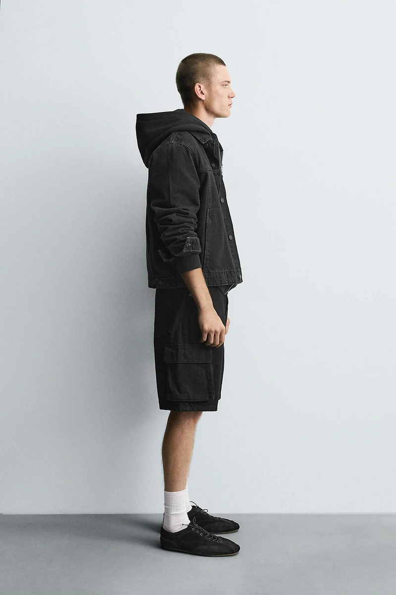 CARGO DENIM SHORTS