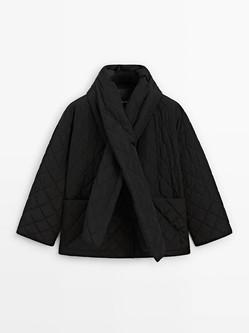 Lightweight jacket with scarf detail