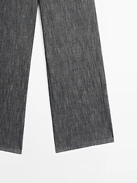 Mid-rise wide-leg trousers