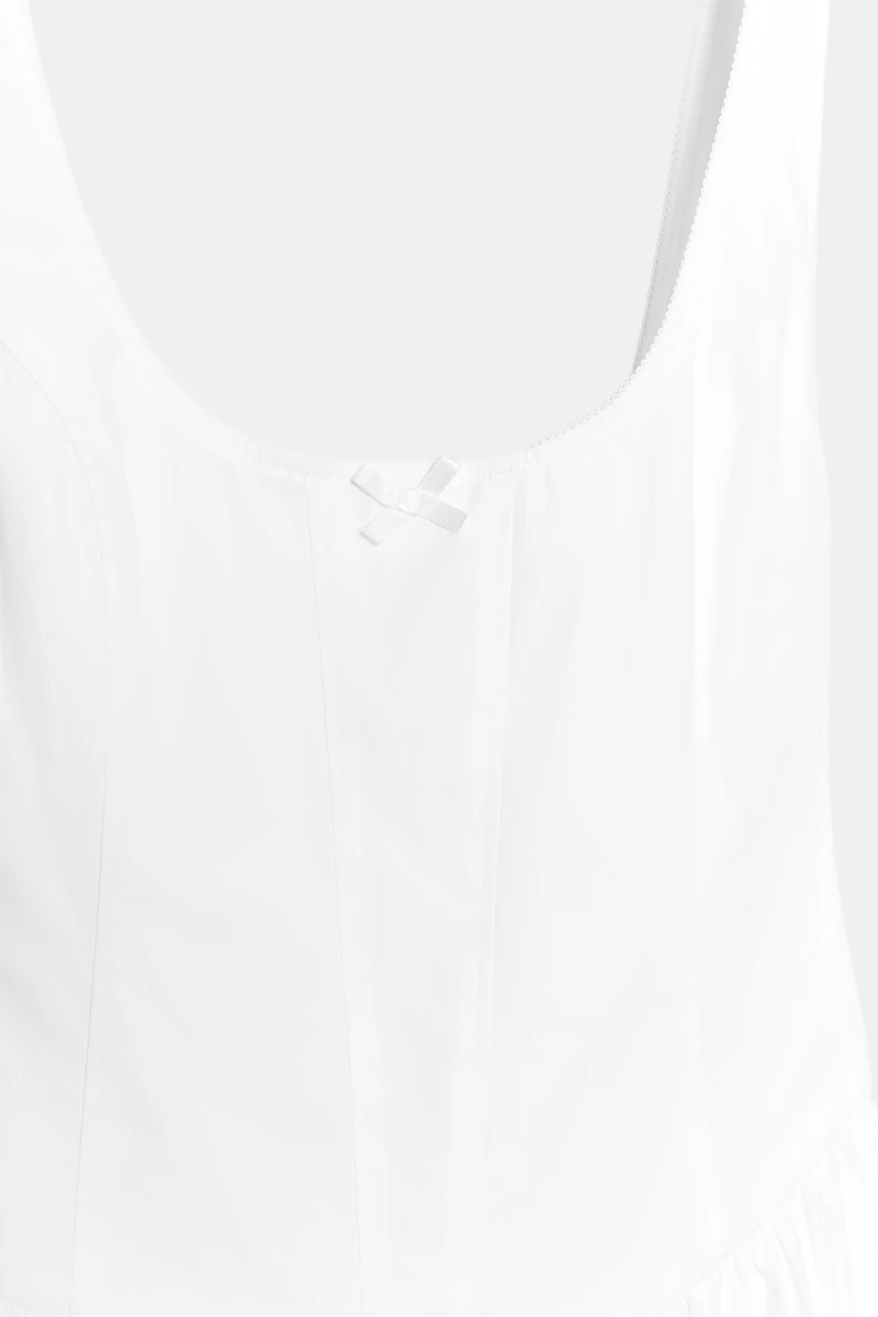 CORSET-STYLE POPLIN MIDI DRESS