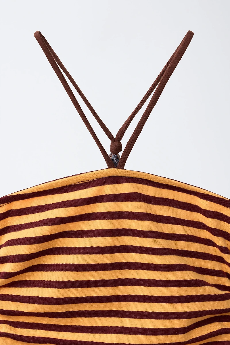 STRIPED HALTER DRESS