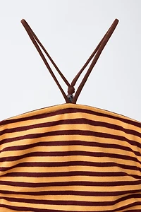 STRIPED HALTER DRESS