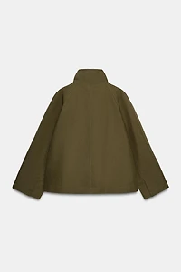ZW COLLECTION SHORT HIGH-NECK TRENCH COAT