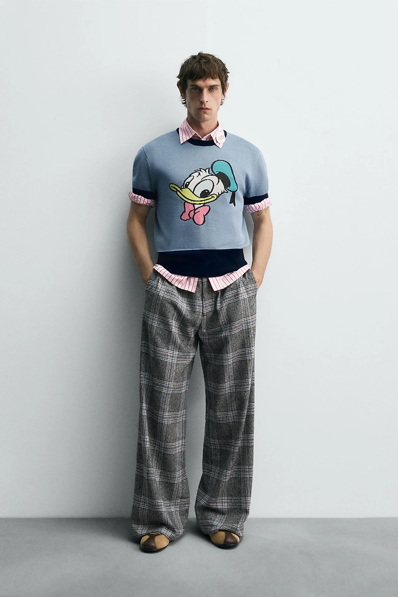 WIDE-LEG CHECK TROUSERS HARRY LAMBERT FOR ZARA X DISNEY
