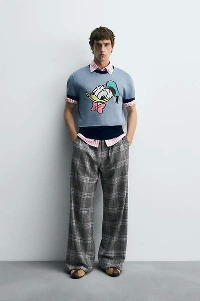 WIDE-LEG CHECK TROUSERS HARRY LAMBERT FOR ZARA X DISNEY