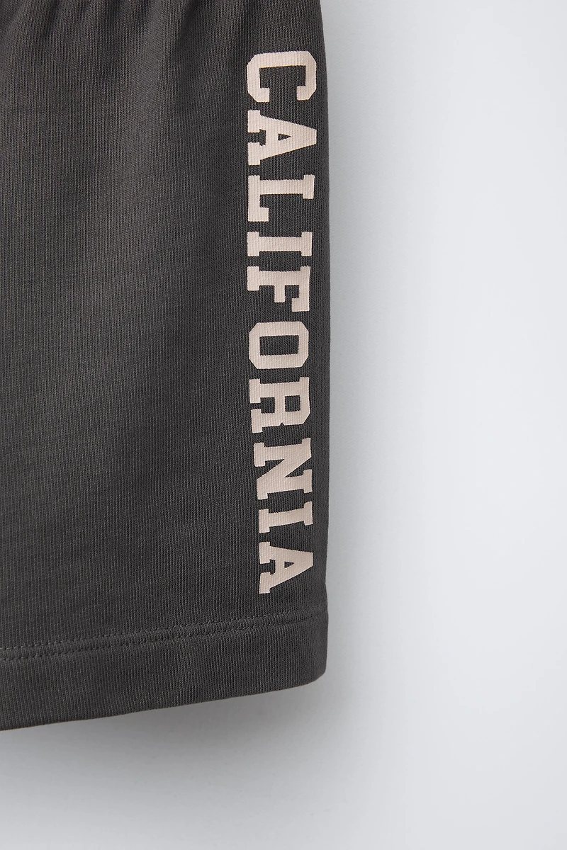 TEXT JOGGING SHORTS