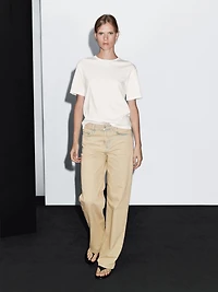Jean large mid-rise coton