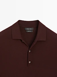 Short sleeve knit polo shirt
