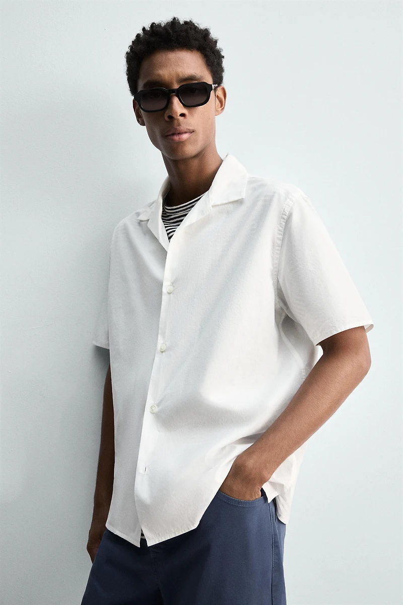CHEMISE COUPE DÉCONTRACTÉE EN POPELINE