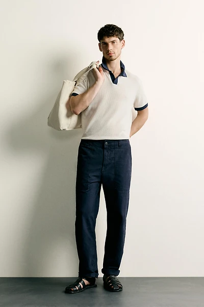 REGULAR FIT OPEN-KNIT POLO