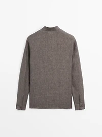 Relaxed fit overshirt with a stand collar