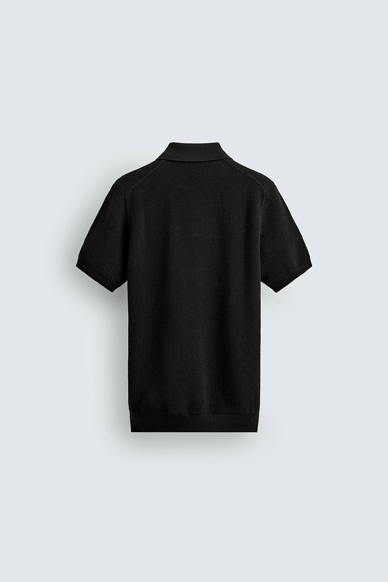 REGULAR FIT TEXTURED KNIT POLO