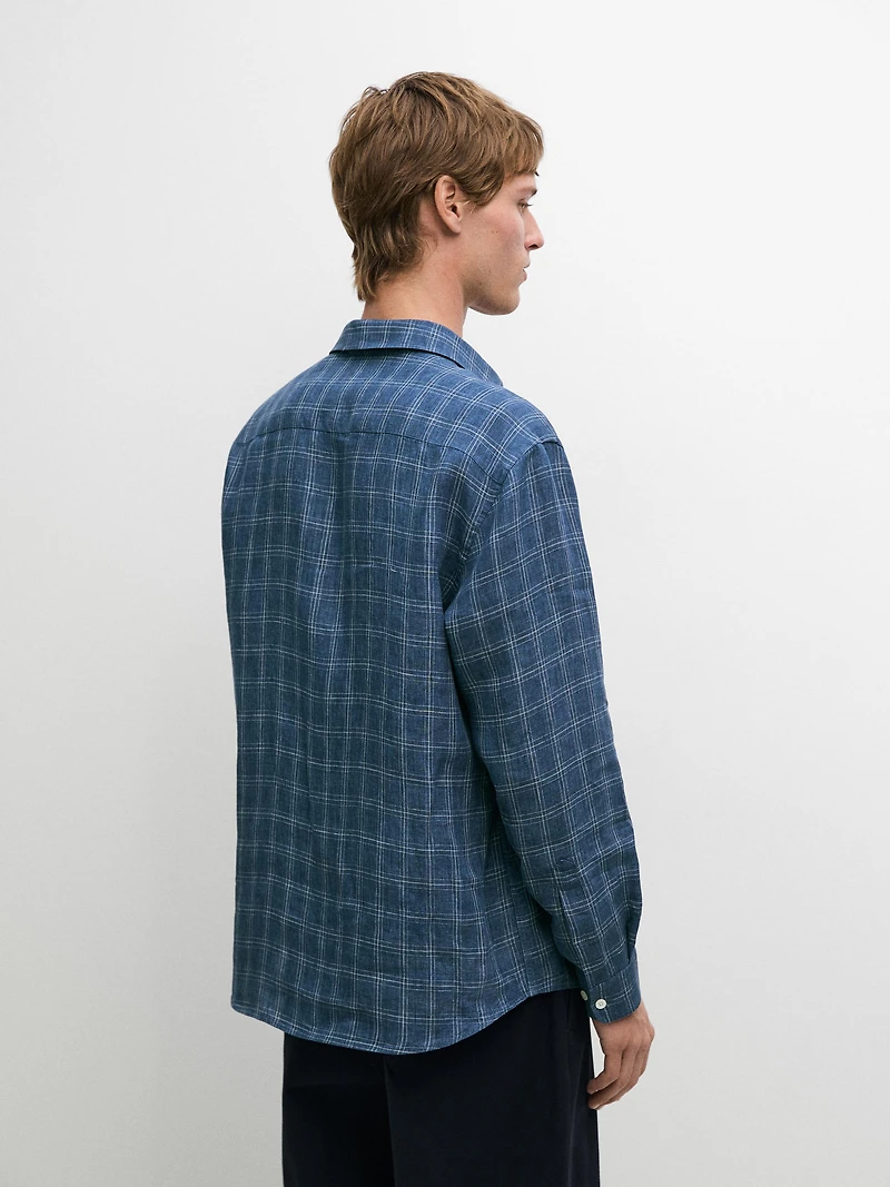Chemise carreaux 100 % lin