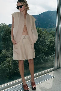 100% LINEN COMBINATION BERMUDA SHORTS LIMITED EDITION
