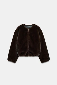 FAUX FUR BOMBER JACKET