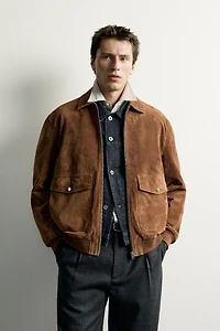 SUEDE LEATHER JACKET WITH POCKETS