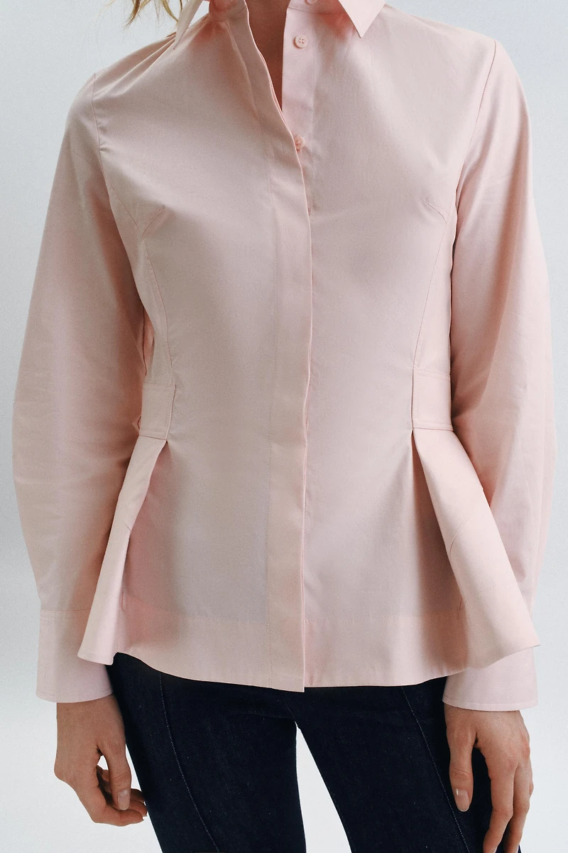 ZW COLLECTION PEPLUM POPLIN SHIRT