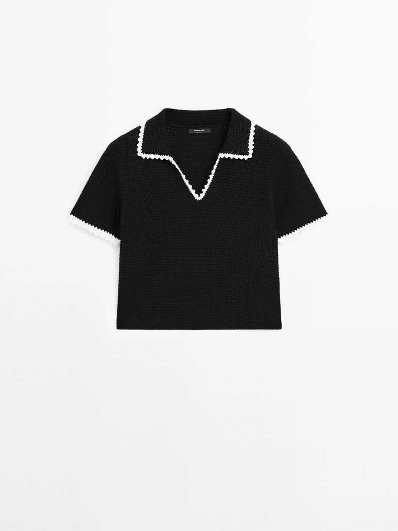 Polo à manches courtes en maille de coton