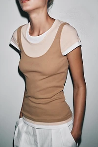 T-SHIRT SUPERPOSITION CONTRASTE