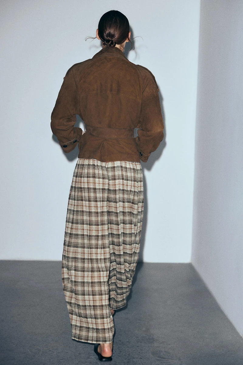 PLAID VOLUME PANTS ZW COLLECTION