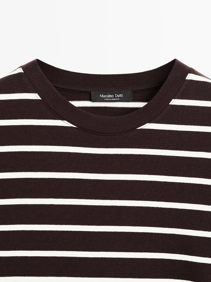 Striped 100% cotton T-shirt