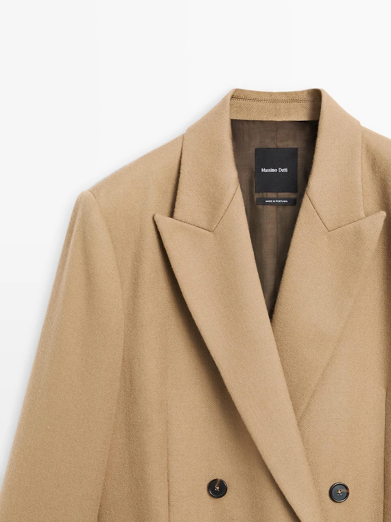 100% wool long coat