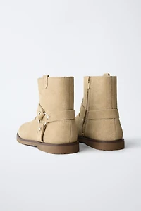 LEATHER BIKER BOOTS