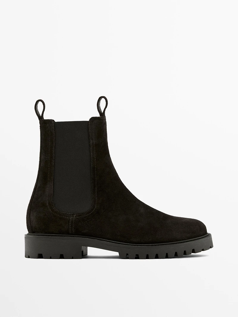 Knee-high split leather Chelsea boots