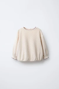POLKA DOT VELVET SWEATSHIRT