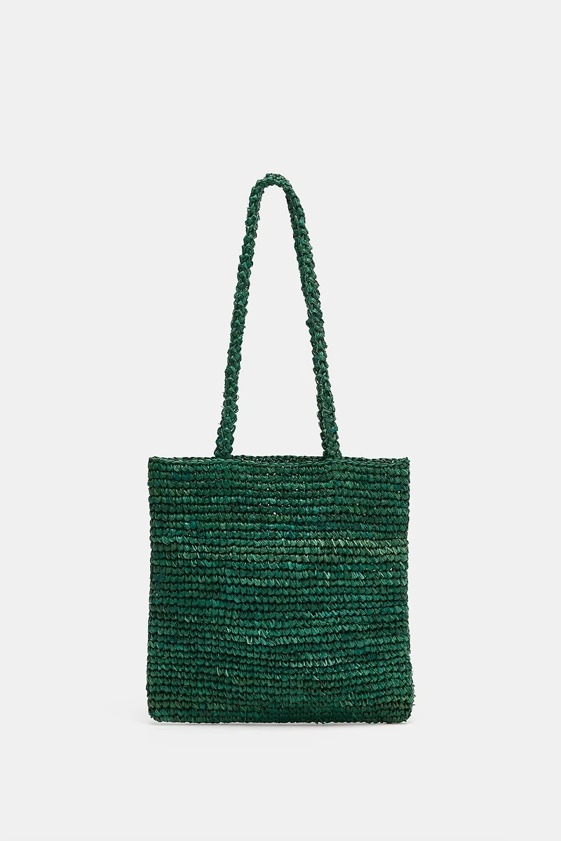 RAFFIA MINI SHOPPER BAG