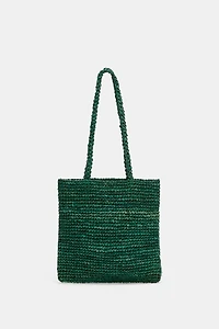 RAFFIA MINI SHOPPER BAG