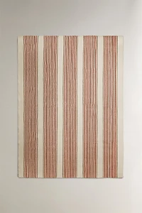 STRIPED IUTE AND COTTON AREA RUG