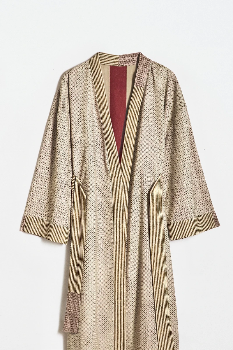 ROBE DE CHAMBRE À MOTIFS MIXTES | KATHARINE POLE