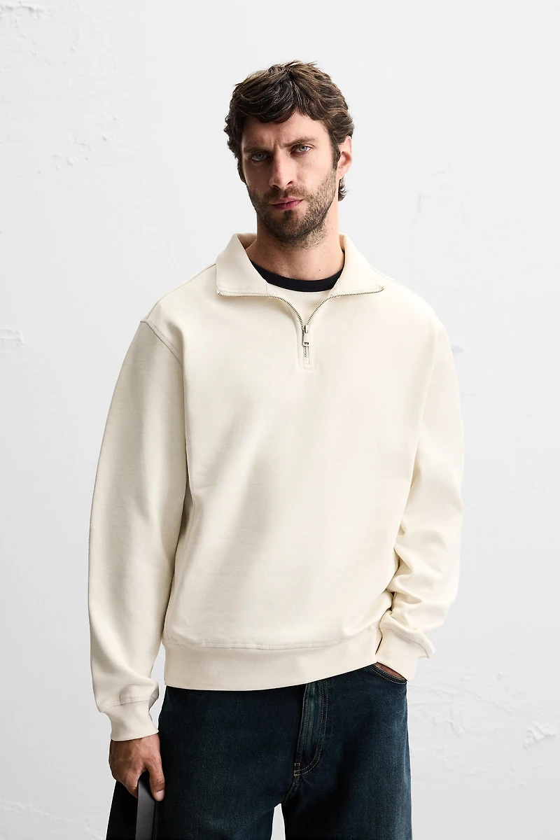SWEAT COL ZIPPÉ BASIQUE