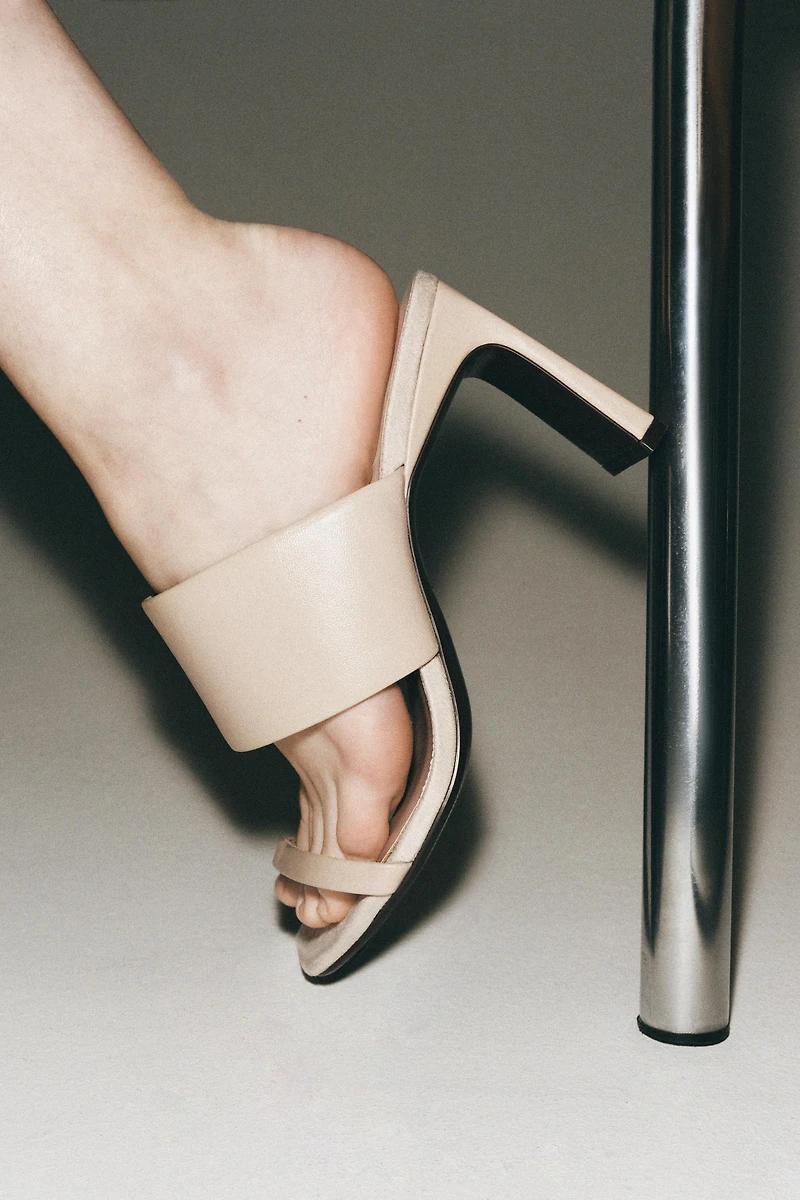 LEATHER HEELED MULES