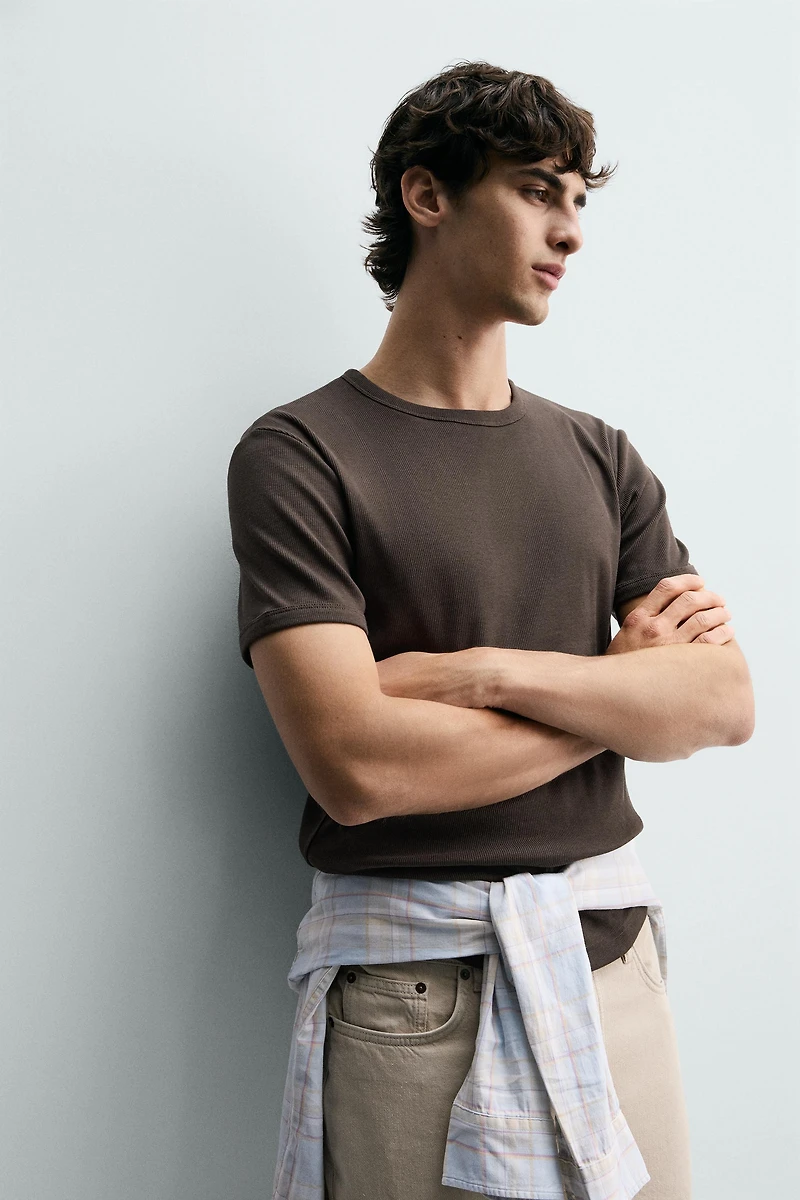 REGULAR FIT RIB T-SHIRT