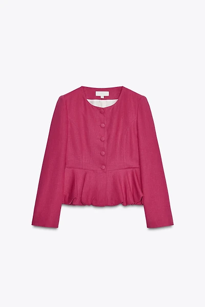 LINEN PEPLUM BLAZER