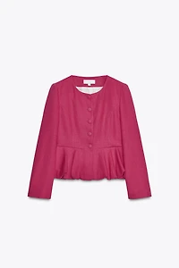 LINEN PEPLUM BLAZER