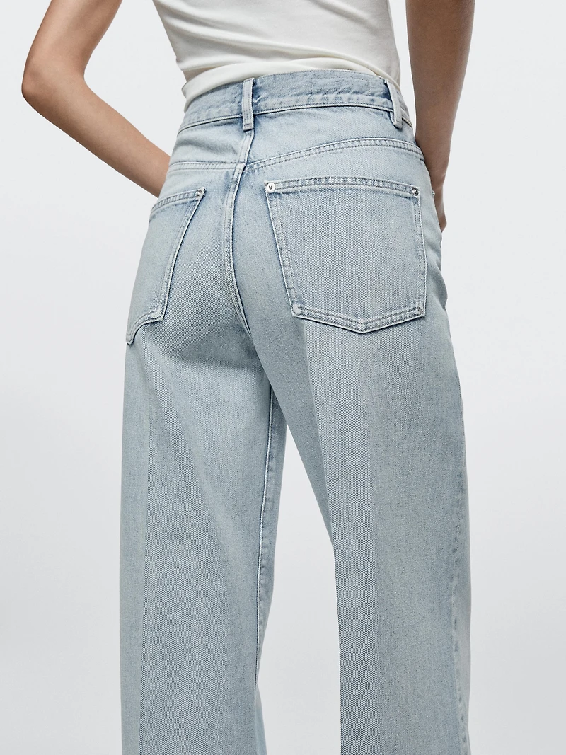 High-waist palazzo jeans