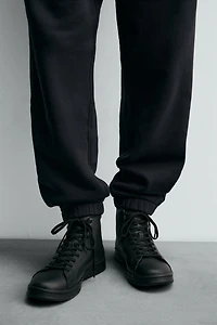 LEATHER HIGH-TOP SNEAKERS