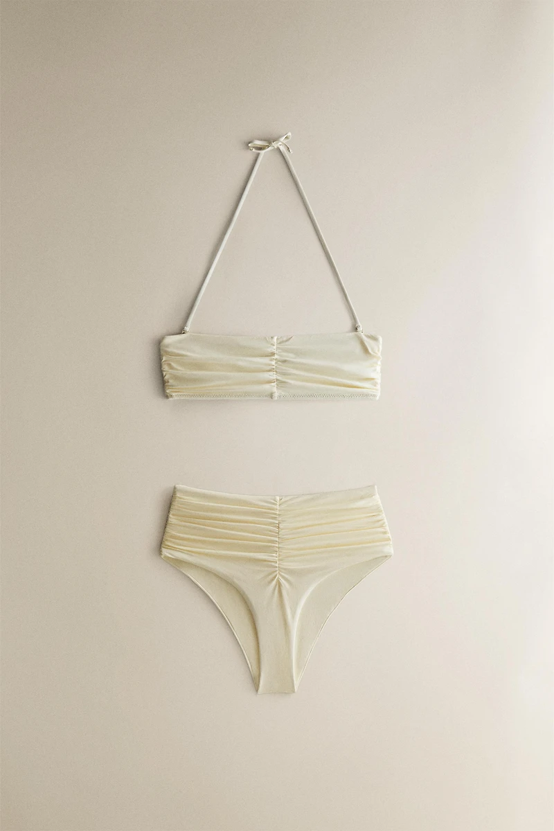 GATHERED BEACH BANDEAU BIKINI TOP
